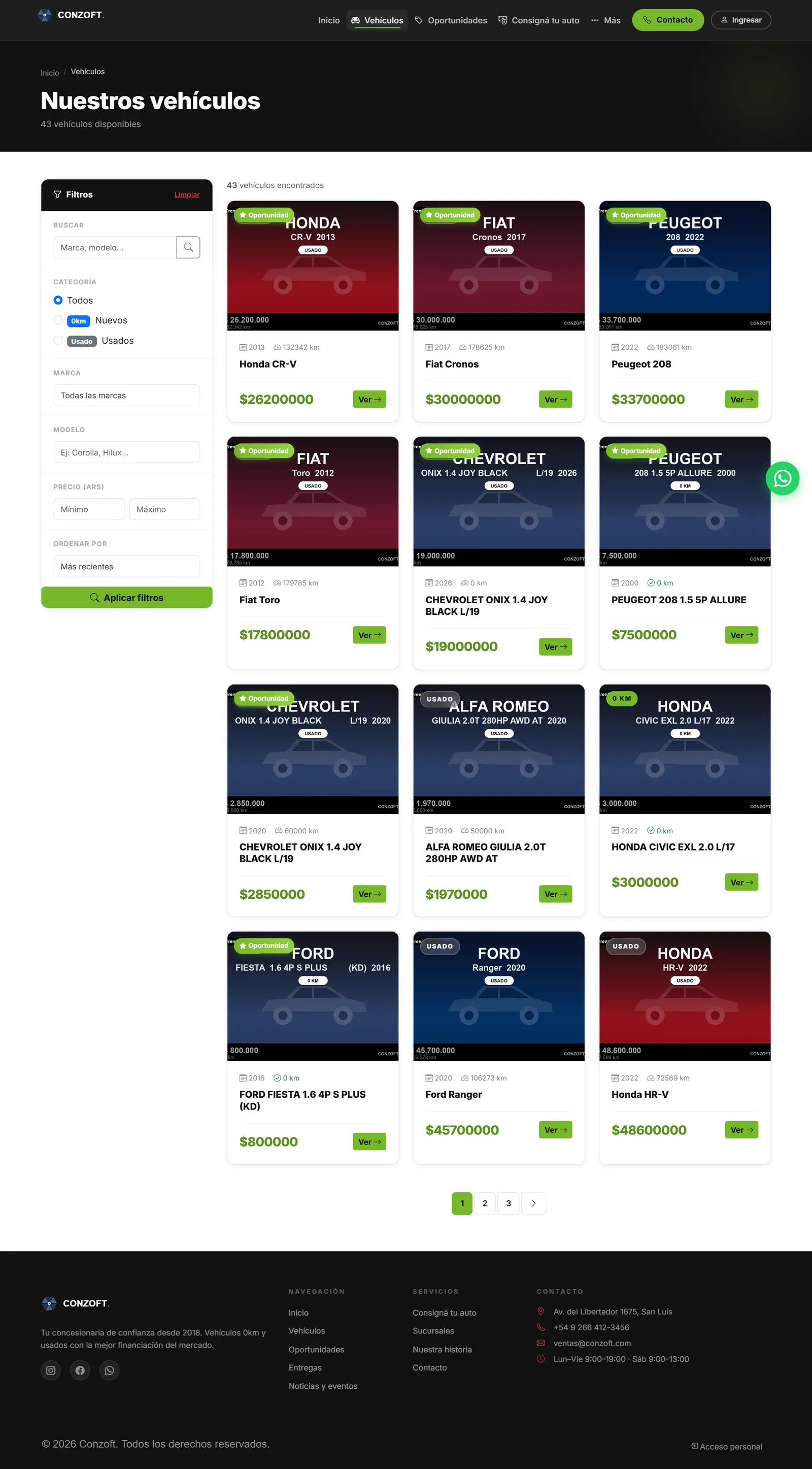 Web institucional + catálogo
